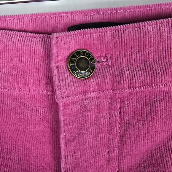 NWOT Talbots Women's Stretch Corduroy Straight Leg Magenta Pant Size 14P Bold - Picture 6 of 14